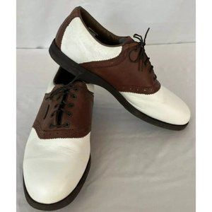 FootJoy Style #58800 Mens Leather Golf Shoes White and Brown Size 10.5M